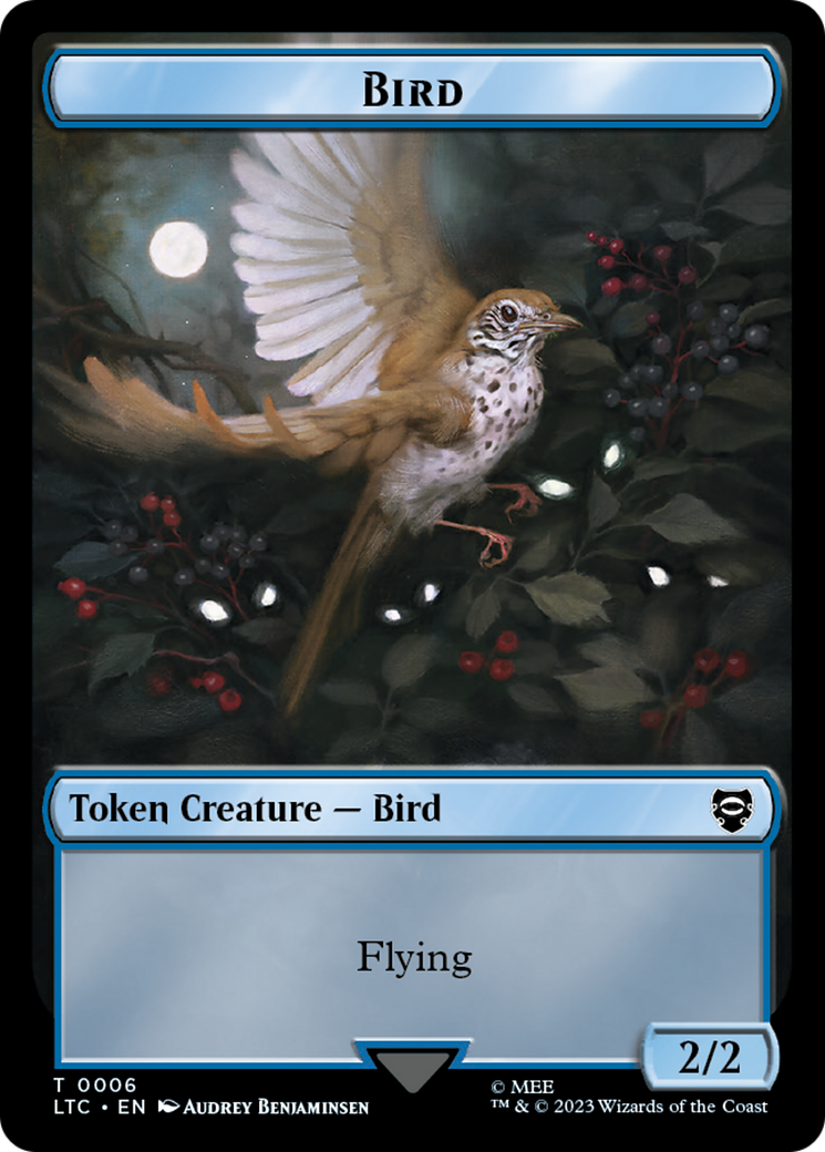 Elf Warrior // Bird Double Sided Token [The Lord of the Rings: Tales of Middle-Earth Commander Tokens] | Good Games Modbury