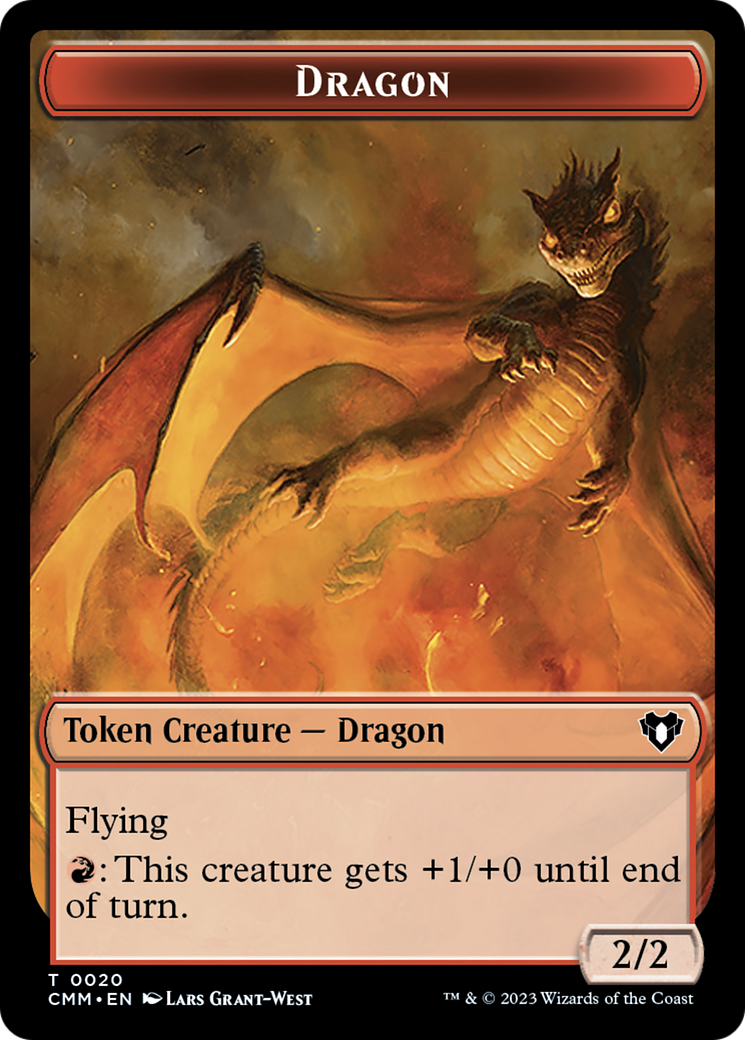 Servo // Dragon (0020) Double-Sided Token [Commander Masters Tokens] | Good Games Modbury