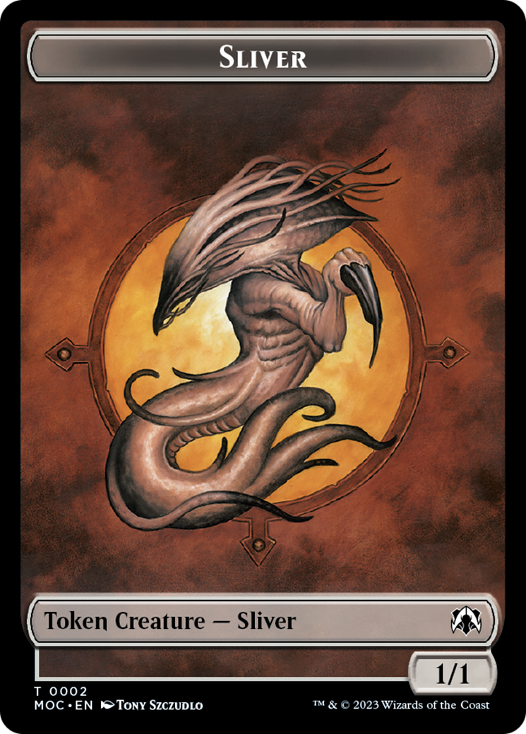 Goblin // Sliver Double-Sided Token [March of the Machine Commander Tokens] | Good Games Modbury