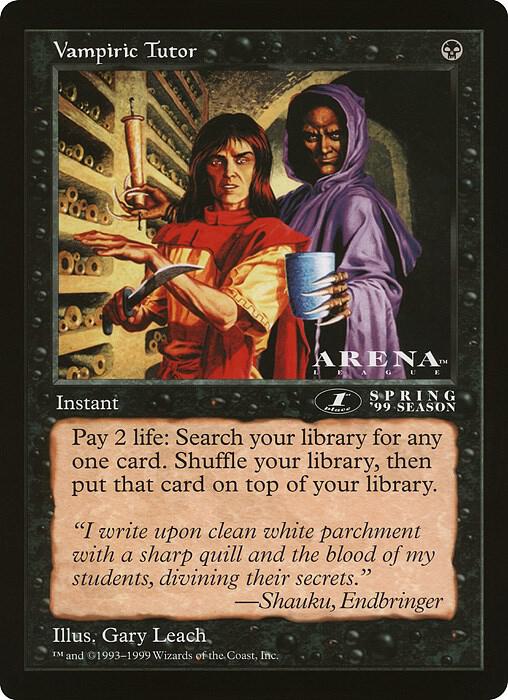 Vampiric Tutor Arena League  (Oversize Cards)  | Good Games Modbury
