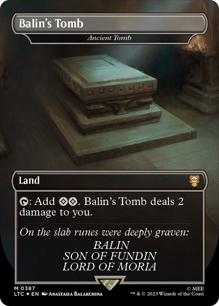 Balin's Tomb - Ancient Tomb (Borderless) (Surge Foil Realms and Relics) [The Lord of the Rings: Tales of Middle-Earth Commander] | Good Games Modbury