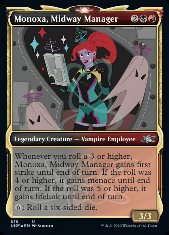 Monoxa, Midway Manager (Showcase) (Galaxy Foil) [Unfinity] | Good Games Modbury