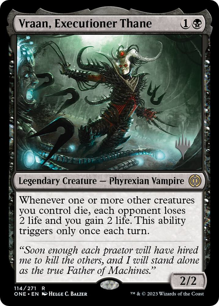 Vraan Executioner Thane 114p/160 (Promo Pack: Phyrexia: All Will Be One)  - Foil | Good Games Modbury