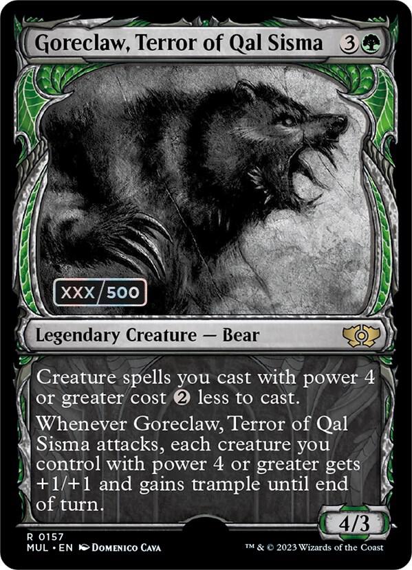 Goreclaw, Terror of Qal Sisma Serialized 157z/65 (March of the Machine: Multiverse Legends)  - Double Rainbow Foil | Good Games Modbury