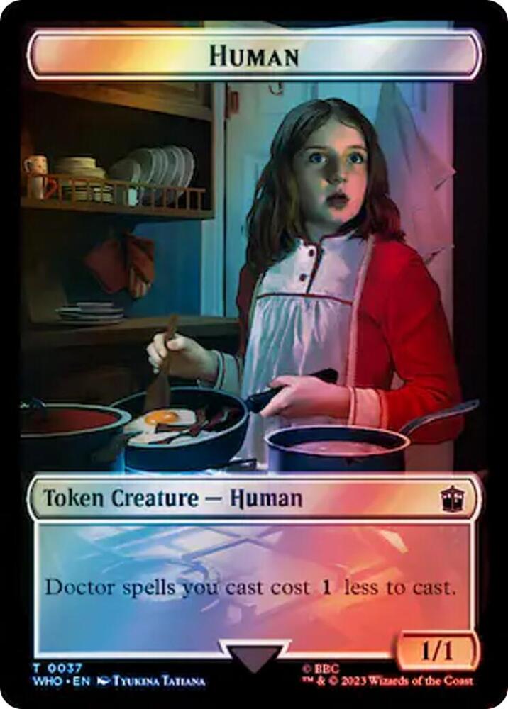 Human 0037 Food 0059 Double Sided Token Surge Foil 37 // 59 (Universes Beyond: Doctor Who)  - Foil | Good Games Modbury