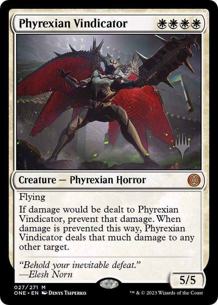 Phyrexian Vindicator 27p/160 (Promo Pack: Phyrexia: All Will Be One)  - Foil | Good Games Modbury