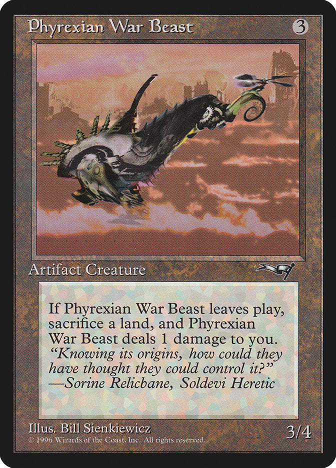 Phyrexian War Beast (Signature on Left) [Alliances] | Good Games Modbury