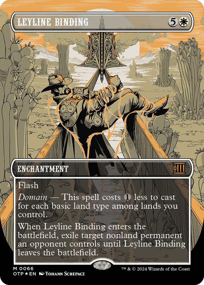 Leyline Binding 66/65 (Outlaws of Thunder Junction: Breaking News)  - Showcase Textured Foil | Good Games Modbury