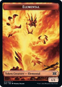 Elemental Soldier Double Sided Token 13 // 7 (Double Masters 2022)  - Foil | Good Games Modbury