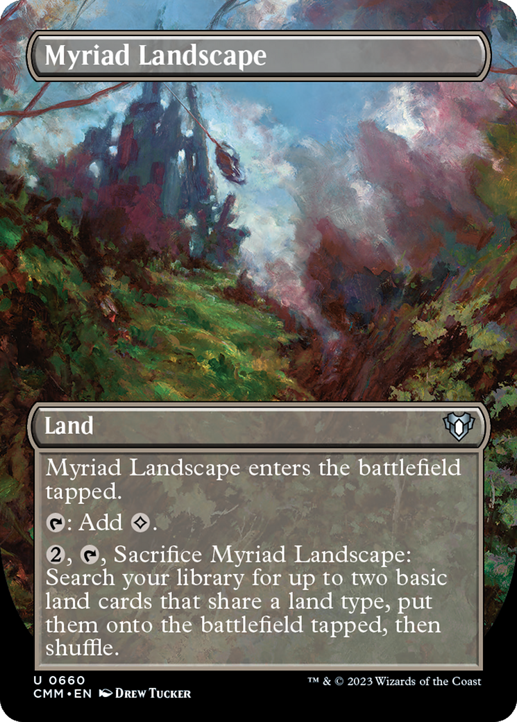 Myriad Landscape (Borderless Alternate Art) [Commander Masters] | Good Games Modbury