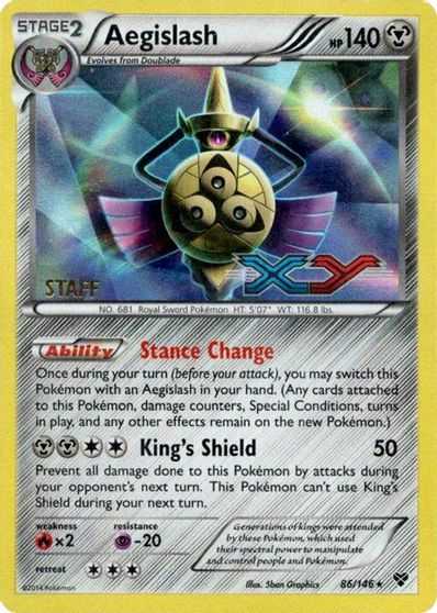 Aegislash (86/146) (Staff Prerelease Promo) [XY: Black Star Promos] | Good Games Modbury