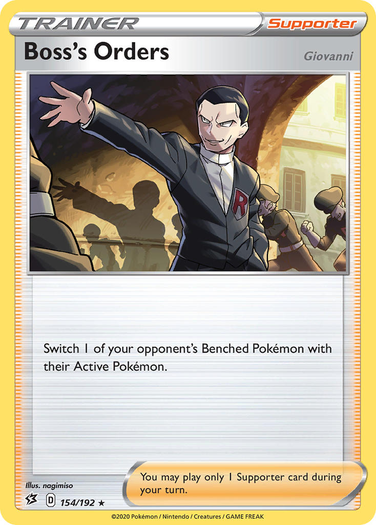 Boss's Orders (154/192) (Giovanni) (Theme Deck Exclusive) [Sword & Shield: Rebel Clash] | Good Games Modbury