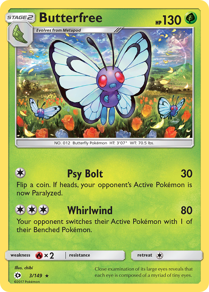 Butterfree (3/149) [Sun & Moon: Base Set] | Good Games Modbury