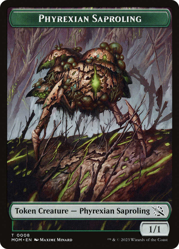 Monk // Phyrexian Saproling Double-Sided Token [March of the Machine Tokens] | Good Games Modbury