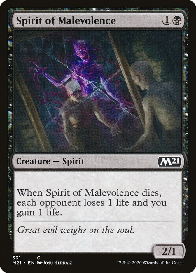 Spirit of Malevolence [Core Set 2021] | Good Games Modbury