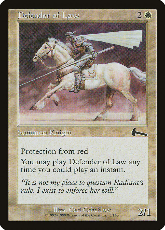 Defender of Law 5/143 (Urza's Legacy)  - Foil | Good Games Modbury