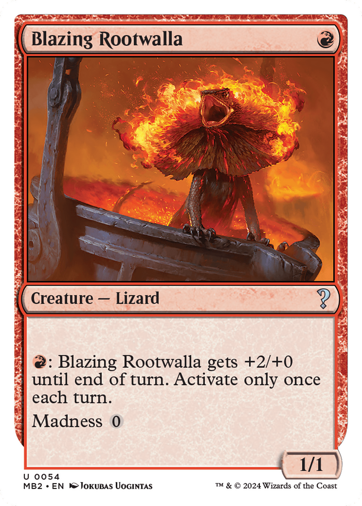 Blazing Rootwalla (White Border) [Mystery Booster 2] | Good Games Modbury