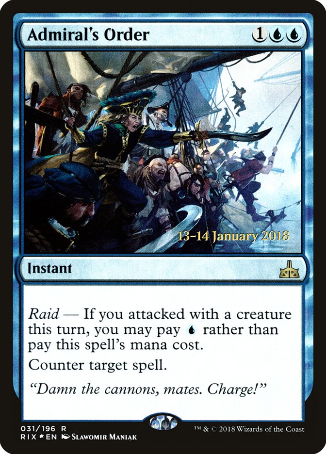 Admiral's Order [Rivals of Ixalan Prerelease Promos] | Good Games Modbury