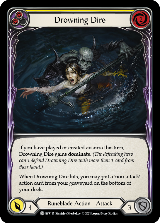 Drowning Dire (Yellow) [EVR111] (Everfest)  1st Edition Rainbow Foil | Good Games Modbury