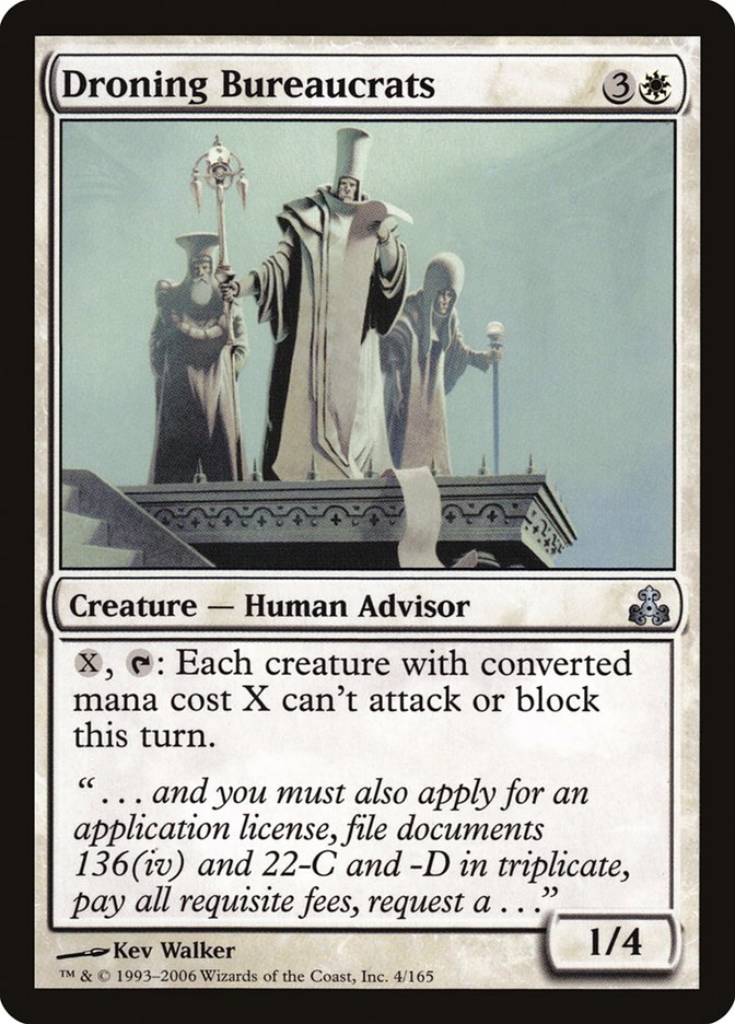 Droning Bureaucrats 4/165 (Guildpact)  - Foil | Good Games Modbury