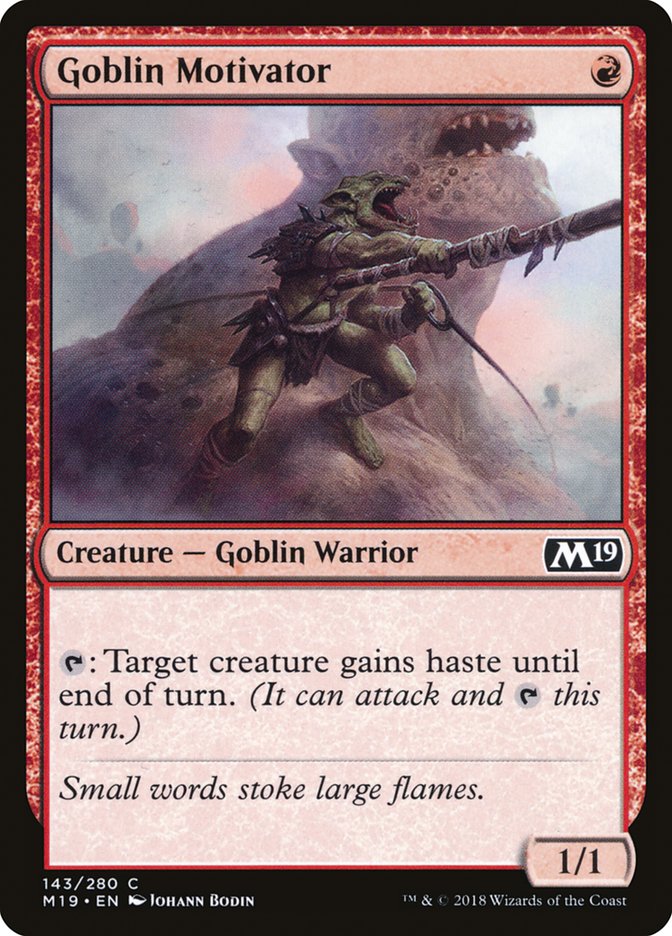 Goblin Motivator [Core Set 2019] | Good Games Modbury