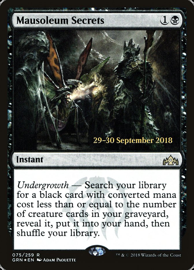 Mausoleum Secrets [Guilds of Ravnica Prerelease Promos] | Good Games Modbury