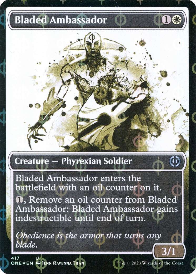 Bladed Ambassador (Showcase Ichor Step-and-Compleat Foil) [Phyrexia: All Will Be One] | Good Games Modbury