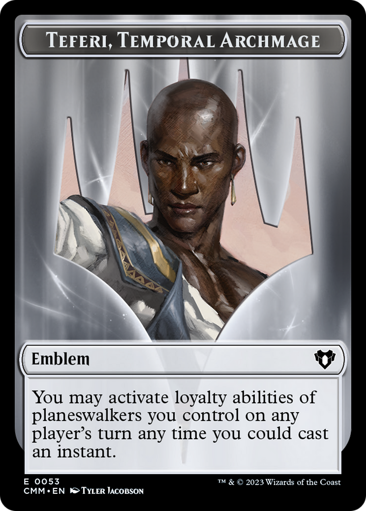 Teferi, Temporal Archmage Emblem [Commander Masters Tokens] | Good Games Modbury