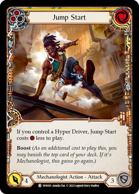 Jump Start (Yellow) [DYN105] (Dynasty)  Rainbow Foil | Good Games Modbury