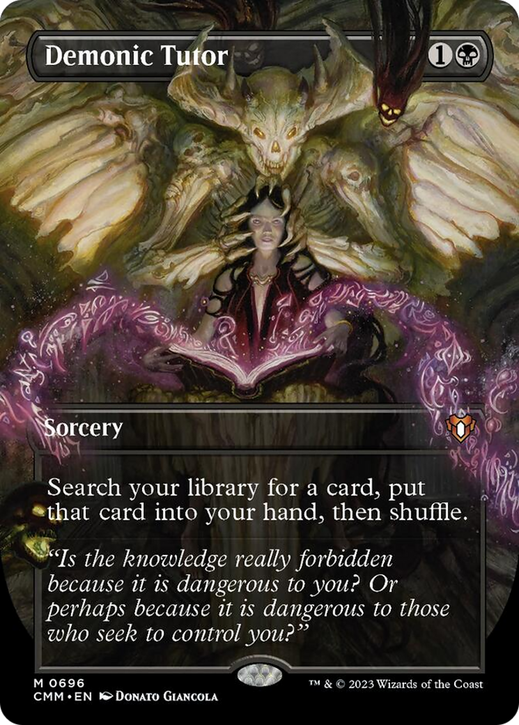 Demonic Tutor (Borderless Alternate Art) [Commander Masters] | Good Games Modbury