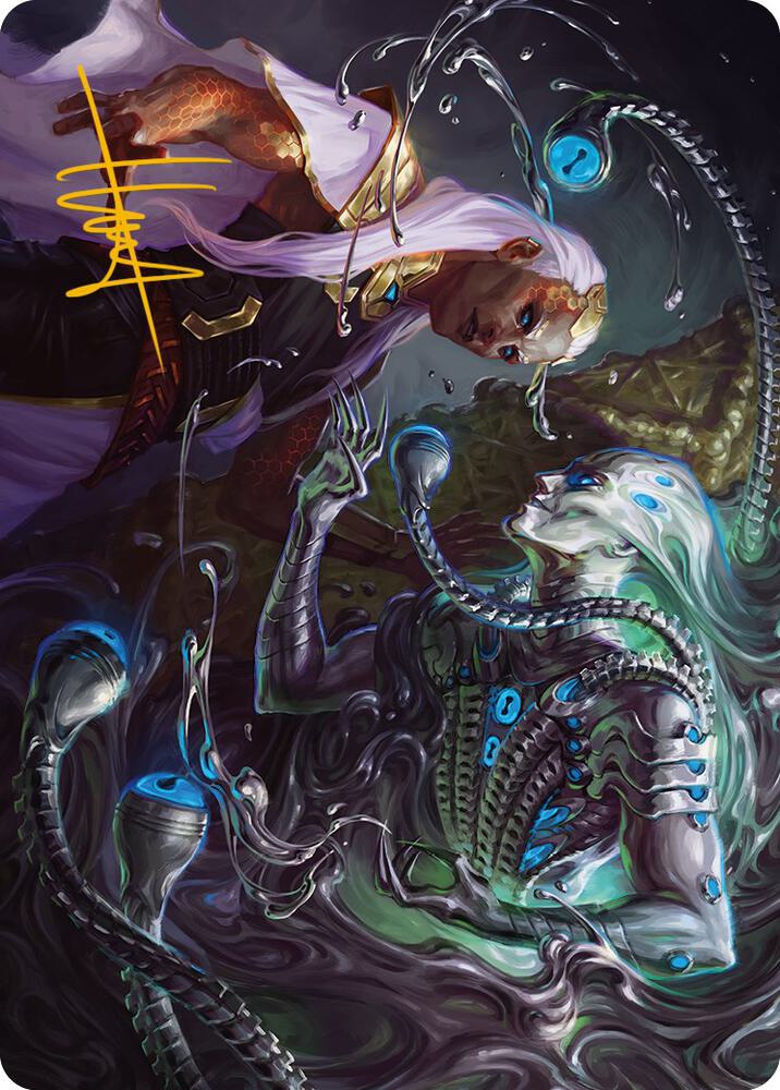 Mirage Mockery Art Card Gold Stamped Signature 17 (Art Series: Phyrexia: All Will Be One)  | Good Games Modbury