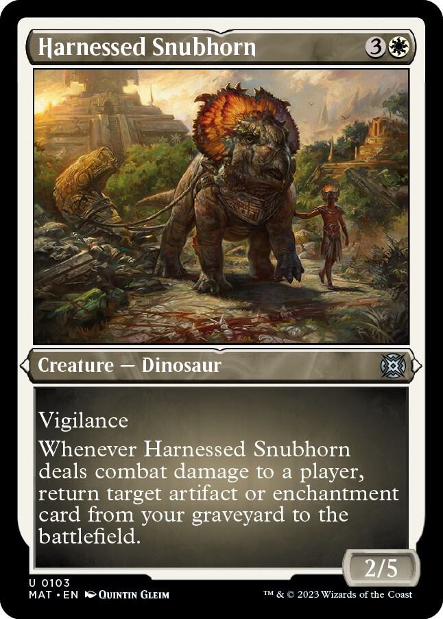 Harnessed Snubhorn 103/50 (March of the Machine: The Aftermath)  - Etched Foil | Good Games Modbury