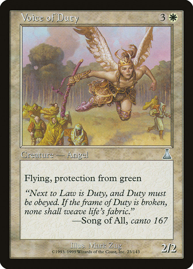Voice of Duty 23/143 (Urza's Destiny)  - Foil | Good Games Modbury