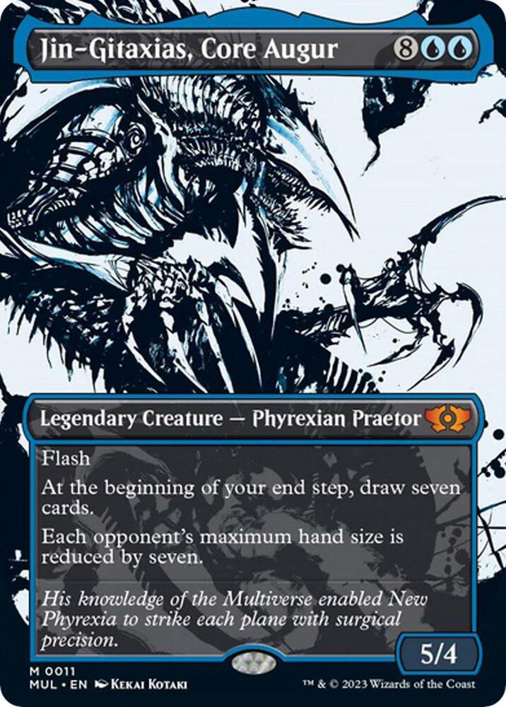Jin-Gitaxias, Core Augur 11/65 (March of the Machine: Multiverse Legends)  - Borderless Foil | Good Games Modbury