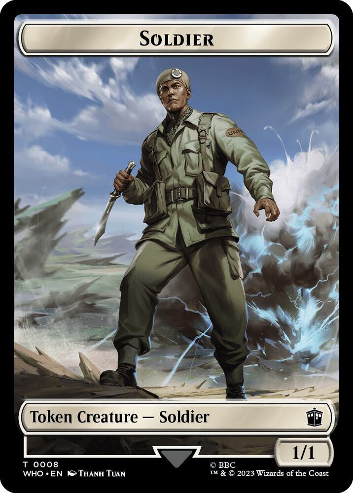 Soldier Cyberman Double Sided Token 8 // 24 (Universes Beyond: Doctor Who)  - Foil | Good Games Modbury