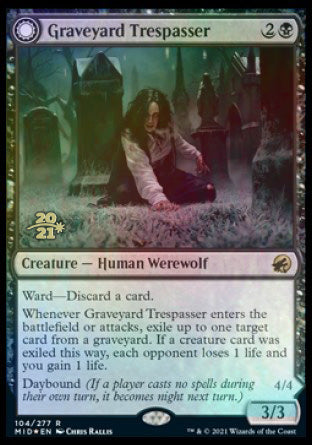 Graveyard Trespasser // Graveyard Glutton [Innistrad: Midnight Hunt Prerelease Promos] | Good Games Modbury
