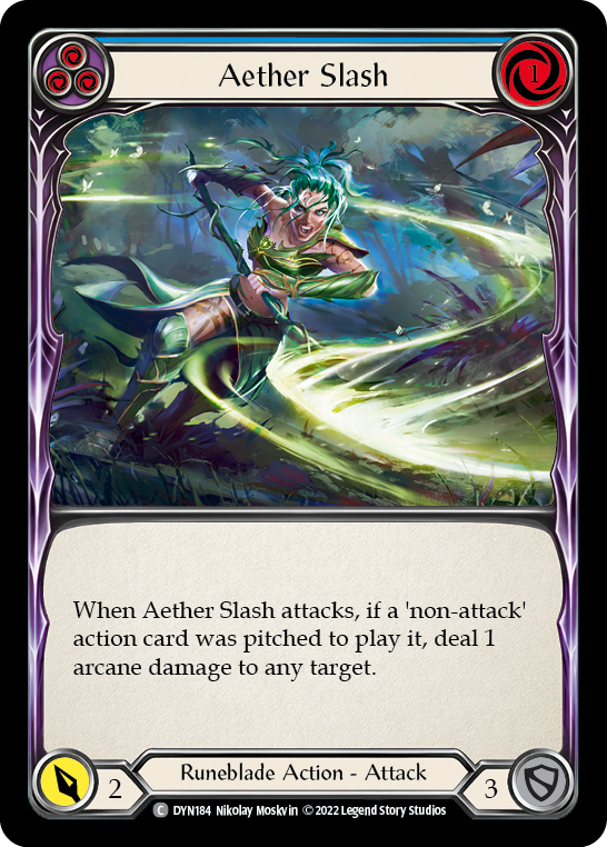 Aether Slash (Blue) [DYN184] (Dynasty)  Rainbow Foil | Good Games Modbury