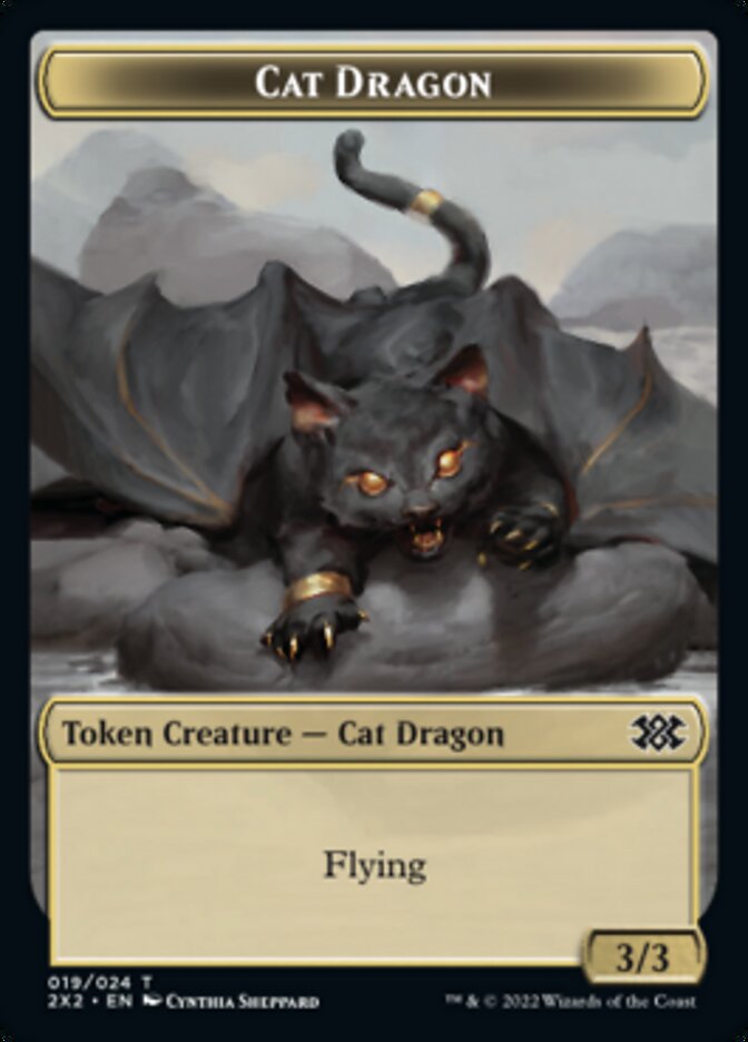 Cat Dragon // Spirit (008) Double-Sided Token [Double Masters 2022 Tokens] | Good Games Modbury