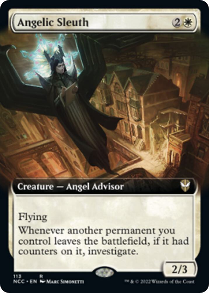 Angelic Sleuth Extended Art 113 (Commander: Streets of New Capenna)  | Good Games Modbury