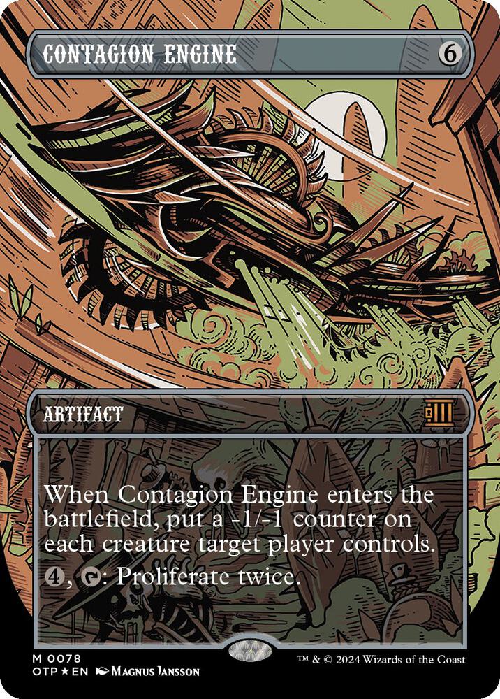 Contagion Engine 78/65 (Outlaws of Thunder Junction: Breaking News)  - Showcase Textured Foil | Good Games Modbury
