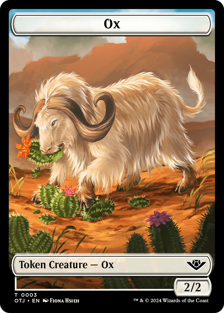 Zombie // Ox Warrior Double-Sided Token [Outlaws of Thunder Junction Commander Tokens] | Good Games Modbury