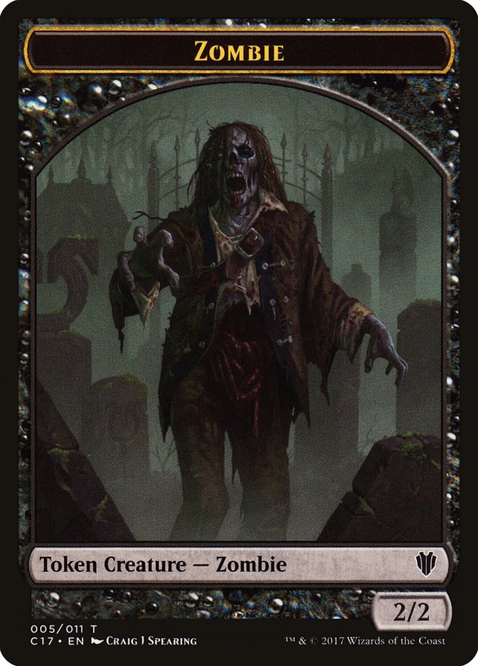 Zombie Token [Commander 2017 Tokens] | Good Games Modbury