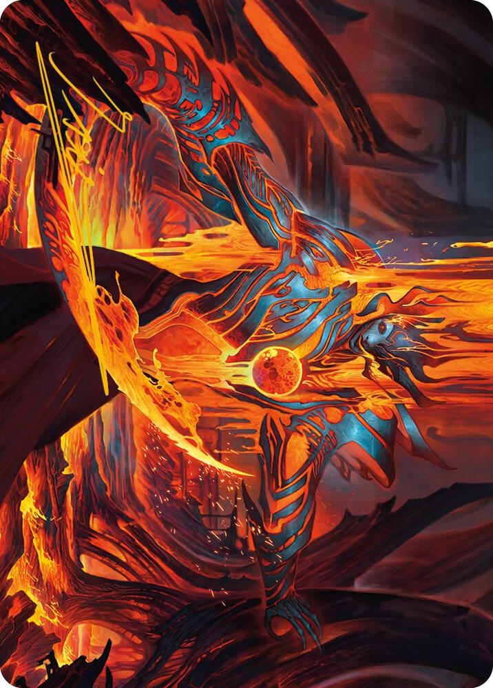 Free From Flesh Art Card Gold Stamped Signature 27 (Art Series: Phyrexia: All Will Be One)  | Good Games Modbury