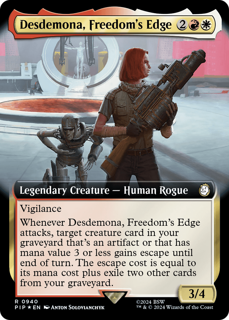 Desdemona, Freedom's Edge (Extended Art) (Surge Foil) [Fallout] | Good Games Modbury