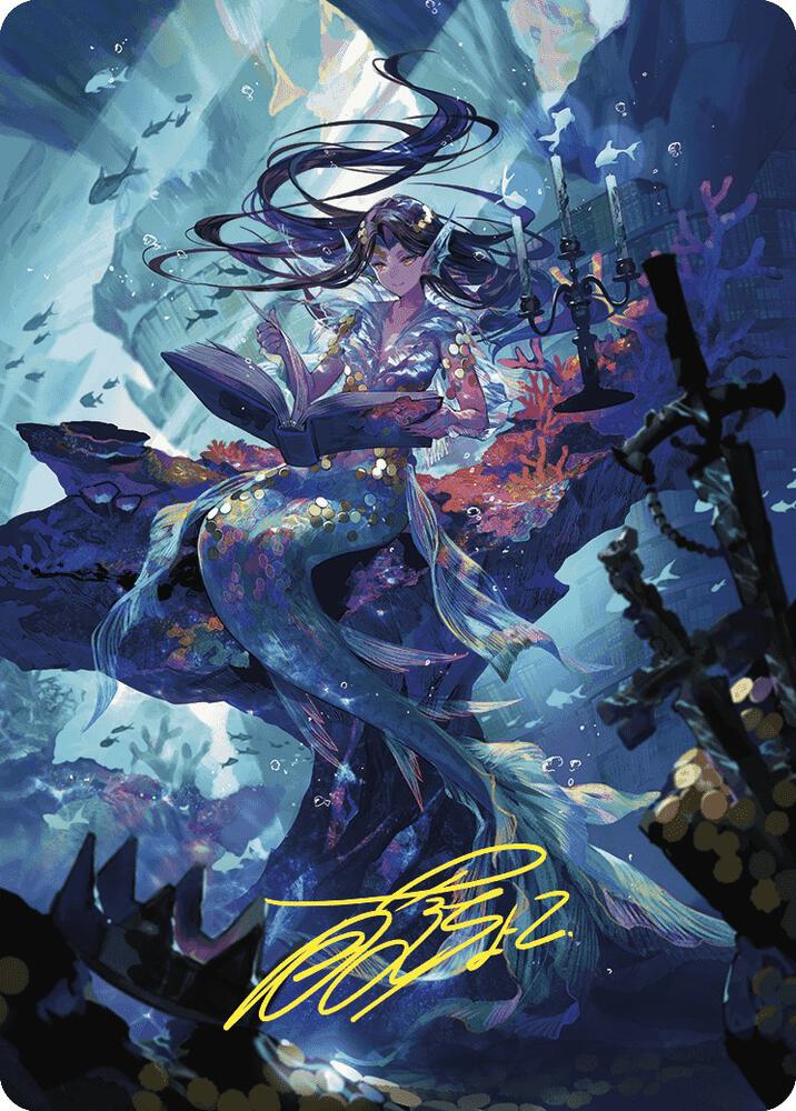 Rhystic Study Art Card Gold Stamped Signature 79 (Art Series: Wilds of Eldraine)  | Good Games Modbury