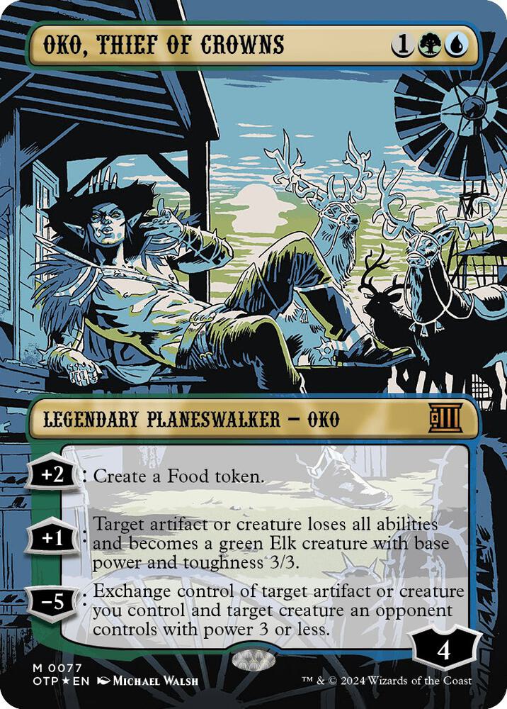 Oko Thief of Crowns 77/65 (Outlaws of Thunder Junction: Breaking News)  - Showcase Textured Foil | Good Games Modbury