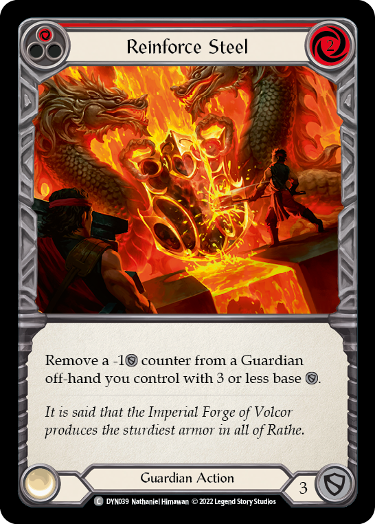 Reinforce Steel (Red) [DYN039] (Dynasty)  Rainbow Foil | Good Games Modbury
