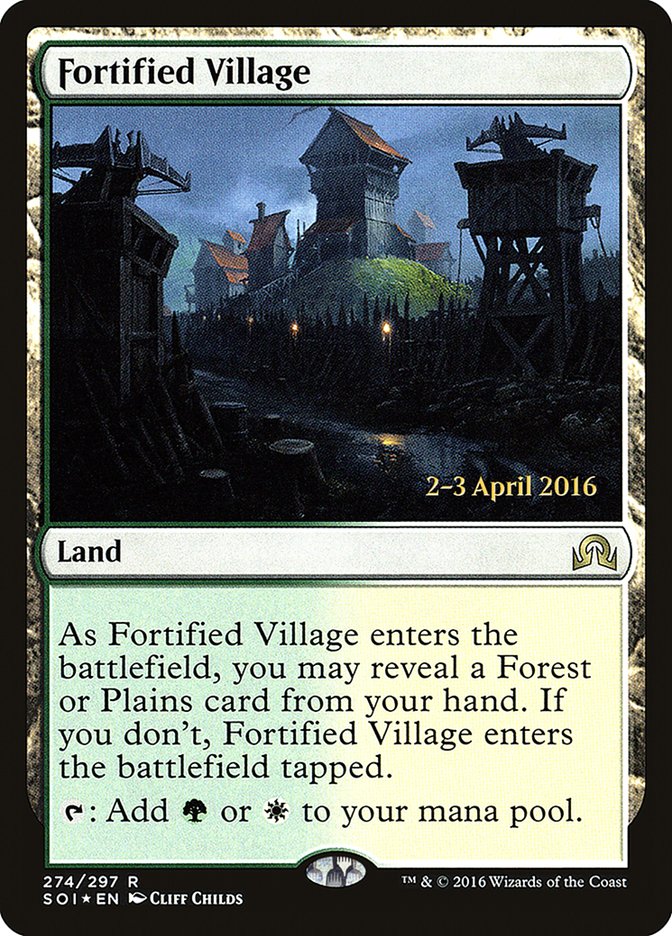 Fortified Village [Shadows over Innistrad Prerelease Promos] | Good Games Modbury