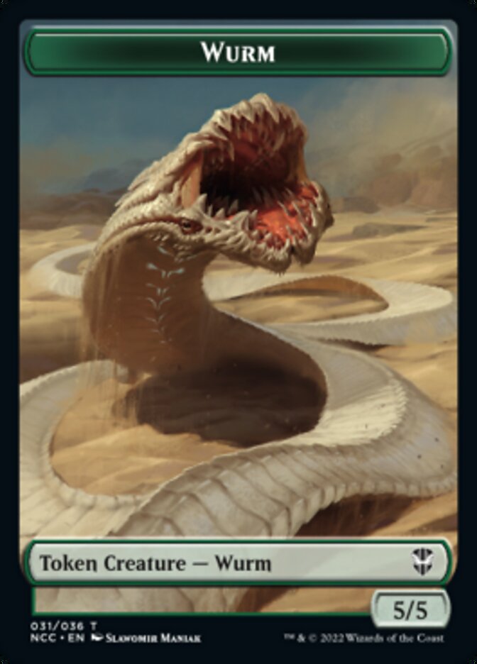 Elf Warrior // Wurm Double-Sided Token [Streets of New Capenna Commander Tokens] | Good Games Modbury