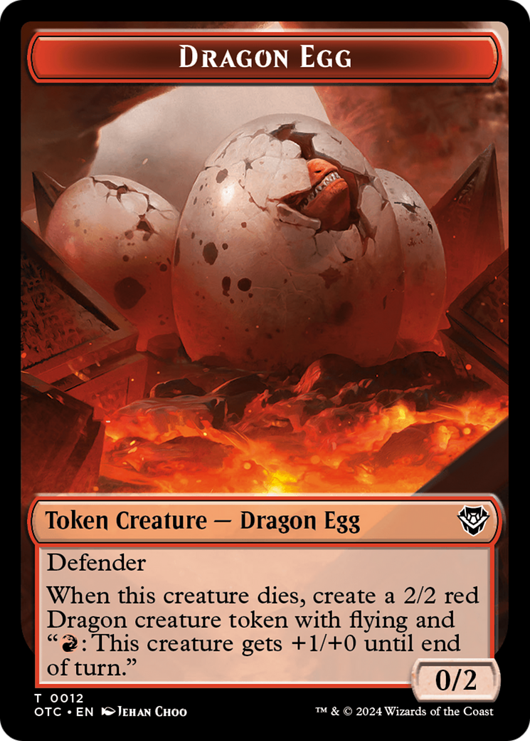 Dragon Egg // Dragon Double-Sided Token [Outlaws of Thunder Junction Commander Tokens] | Good Games Modbury